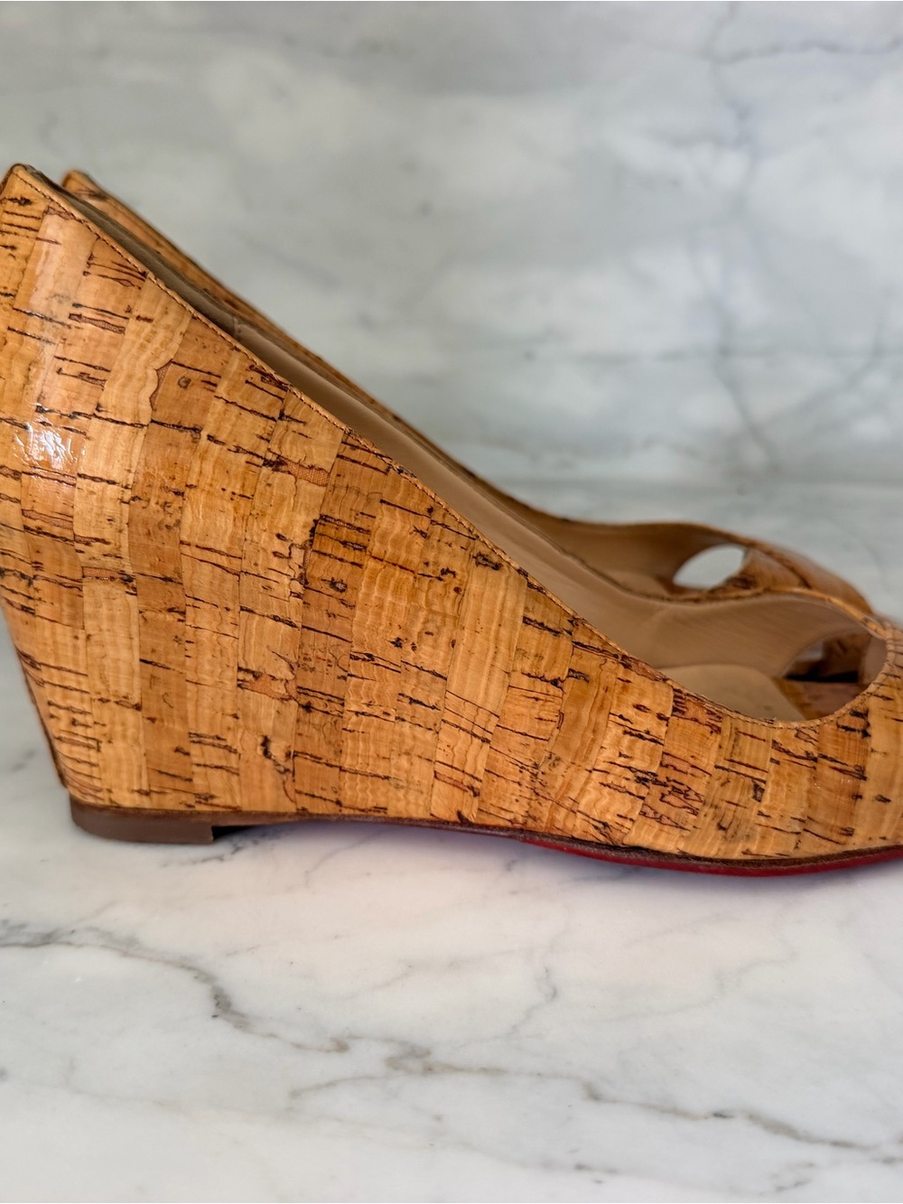 Christian Louboutin Cork Wedge 39 Riveto Cork Lucido - Picture 3 of 5